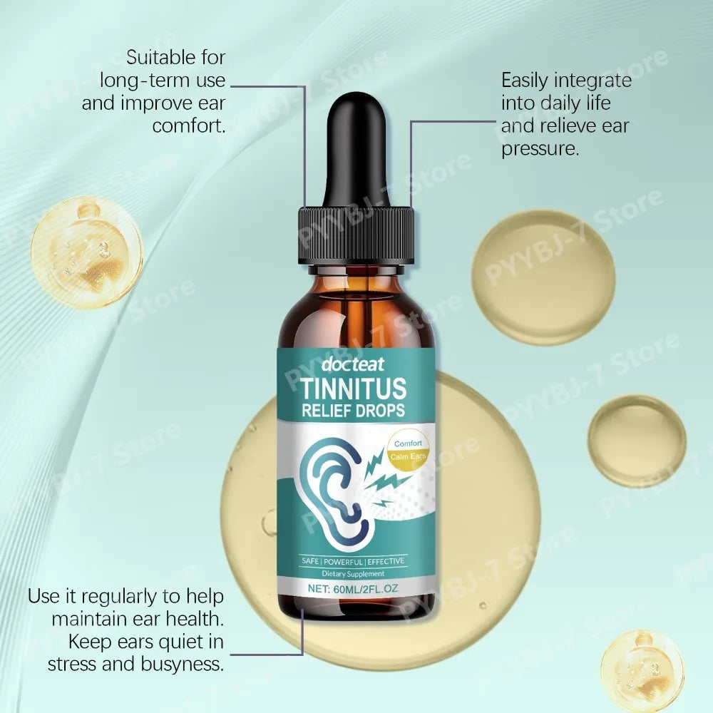 Docteat Tinnitus Relief Drops Helps Reduce Ear Pressure Ear Wax Cleaning Care Supports Normal Ear Function Calm Ears 60 ML