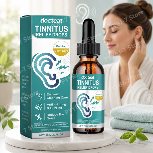 Docteat Tinnitus Relief Drops Helps Reduce Ear Pressure Ear Wax Cleaning Care Supports Normal Ear Function Calm Ears 60 ML